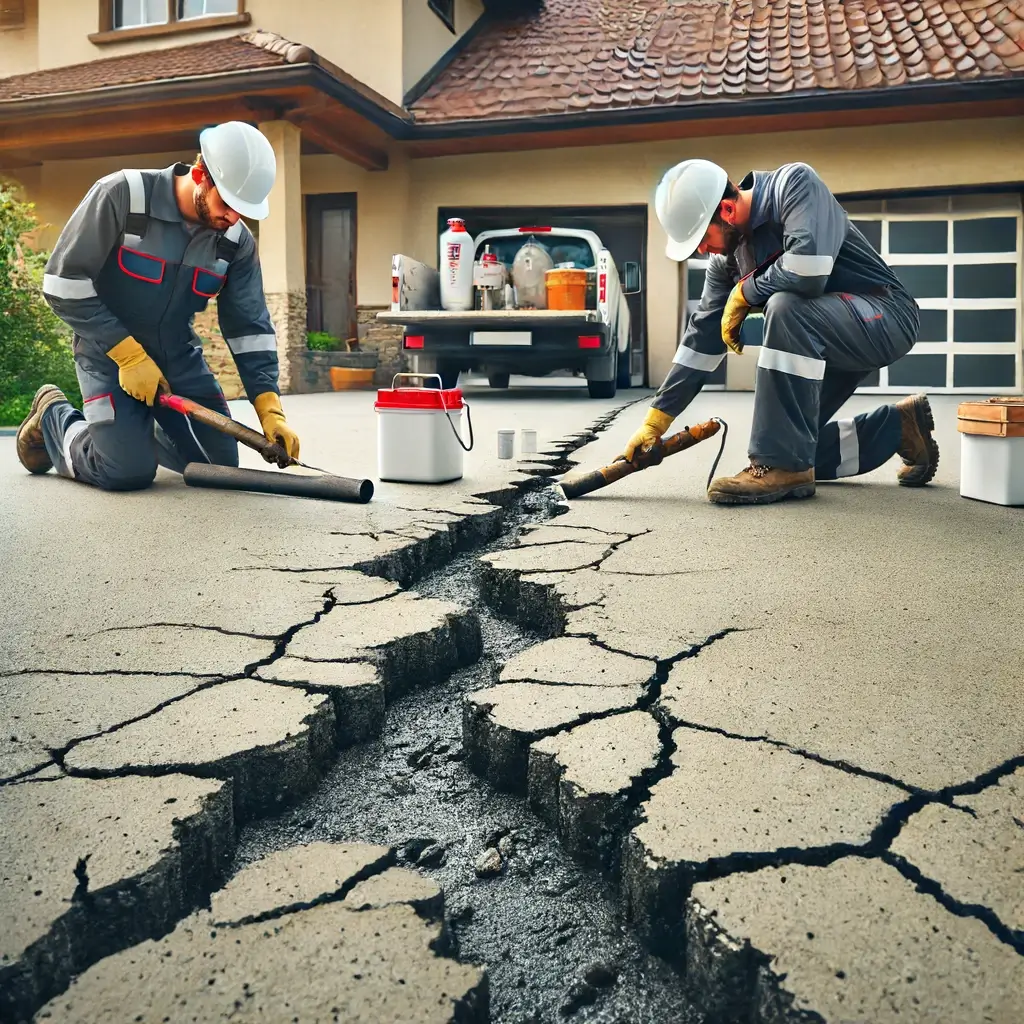 Concrete Crack Driveway